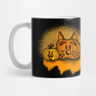 Scottie Dog and Budgie Jack O' Lantern Mug